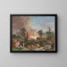 Ein Landschaft in Schweden mit Bauern, die Holz verbrennen, und einem Paar, das sich in der Nähe eines Bachs ausruht - Jakob Philipp Hackert — gerahmtes Bild an der Wand