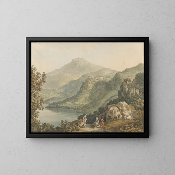 Lac Nemi - Jakob Philipp Hackert — gerahmtes Bild an der Wand