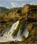 Ansicht des Wasserfalls von Anitrella mit Ziegen in der Nähe - Jakob Philipp Hackert — Ansicht des Kunstwerks