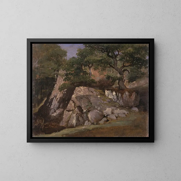 Eine Aussicht auf das Felsen-Tal bei Mittlach - James Arthur O'Connor — gerahmtes Bild an der Wand