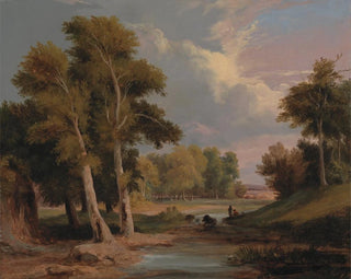 Ein bewaldeter Flusslandschaft mit Fischern - James Arthur O'Connor — Ansicht des Kunstwerks