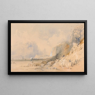 James Baker Pyne - Figures on a Cliff Path near Dover.webp