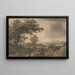 Landschaft mit Bäumen, erweitert, mit Figuren im Vordergrund links - James Baynes — gerahmtes Bild an der Wand