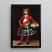 Junge Frau mit Tamburin - James Carroll Beckwith — gerahmtes Bild an der Wand