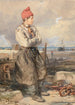 Szene der französischen Küste mit einem jungen Fischer - James Duffield Harding — gerahmtes Bild an der Wand