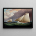 Freiwilliger und Distel vor der Küste von New York, America's Cup - James Edward Buttersworth — gerahmtes Bild an der Wand