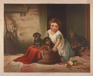James Fuller Queen - Small girl leaning against an overturned wash tub.webp