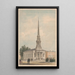 La quatrième église baptiste Ecke Nordwest der Straßen Fifth und Buttonwood Philadelphia - James Fuller Queen — gerahmtes Bild an der Wand