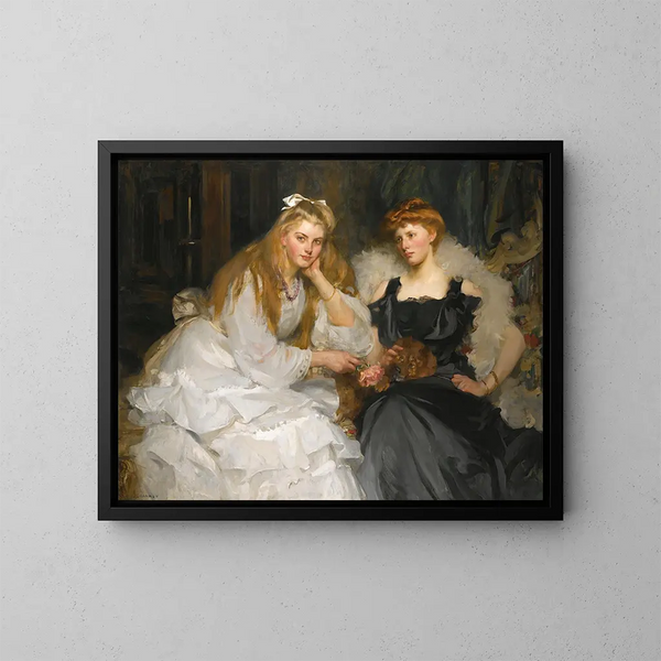 Portraits von Lorna und Dorothy Bell, Töchtern von W. Heward Bell Esq. - James Jebusa Shannon — gerahmtes Bild an der Wand