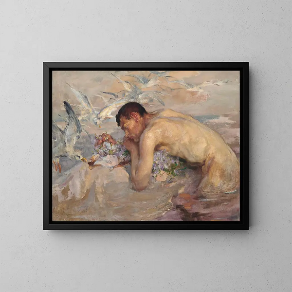 Der Triton und das junge Mädchen - James Jebusa Shannon — gerahmtes Bild an der Wand