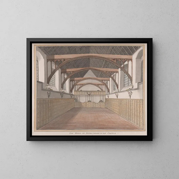 Château de Herstmonceux, Sussex de l'Est, La Salle - James Lambert de Lewes — gerahmtes Bild an der Wand