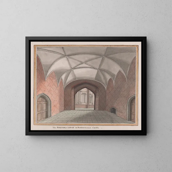 Das Torhaus des Schlosses Herstmonceux, Sussex Ost - James Lambert de Lewes — gerahmtes Bild an der Wand