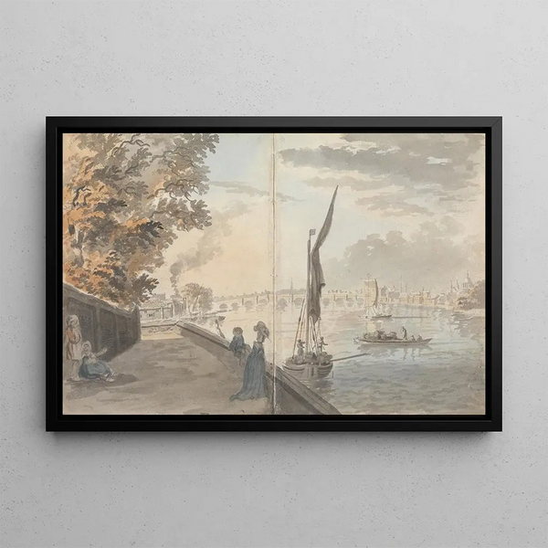 James Miller - River Wharf Figure Sketching in a Lane.webp