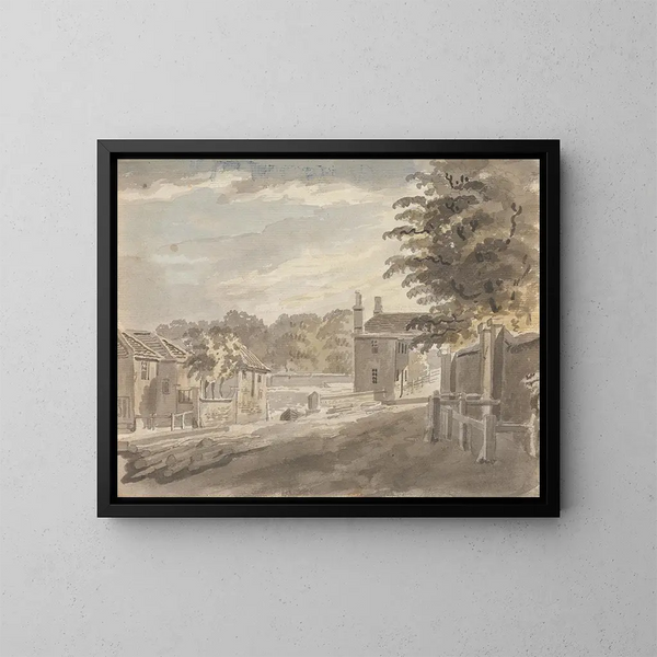 L'Ende von Fulham der Brücke von Putney - James Miller — gerahmtes Bild an der Wand