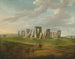 Stonehenge mit einer Kutsche und Reisenden zu Pferd - James Ross — Ansicht des Kunstwerks