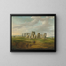 Stonehenge mit einer Kutsche und Reisenden zu Pferd - James Ross — gerahmtes Bild an der Wand