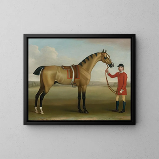 James Seymour - Cato A Bay Racehorse With A Groom In A Landscape.webp