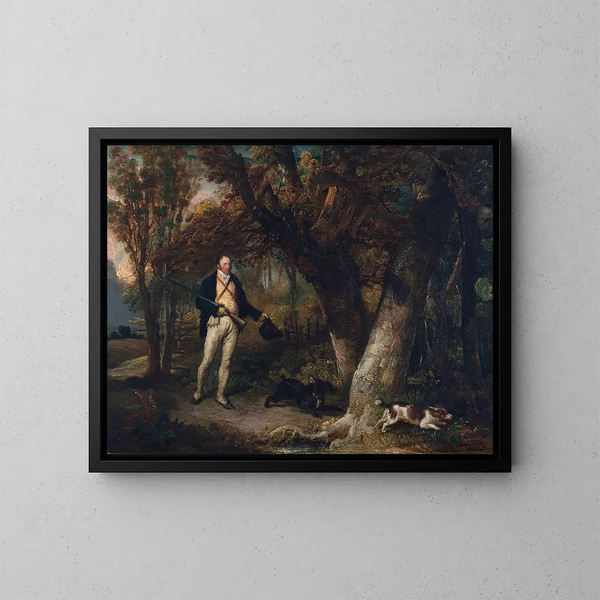 Der Reverend Thomas Levett und seine Lieblingshunde bei der Fasanenjagd - James Ward — gerahmtes Bild an der Wand