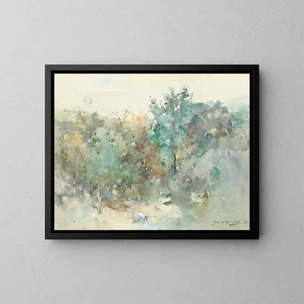 Ruisseau en forêt - James Watterston Herald — gerahmtes Bild an der Wand