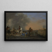 Angriff der Kavallerie bei Sonnenuntergang - Jan Asselijn — gerahmtes Bild an der Wand