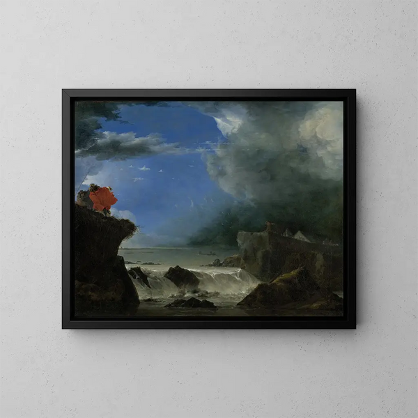 Die Bruch der Damm von Saint-Antoine bei Amsterdam - Jan Asselijn — gerahmtes Bild an der Wand