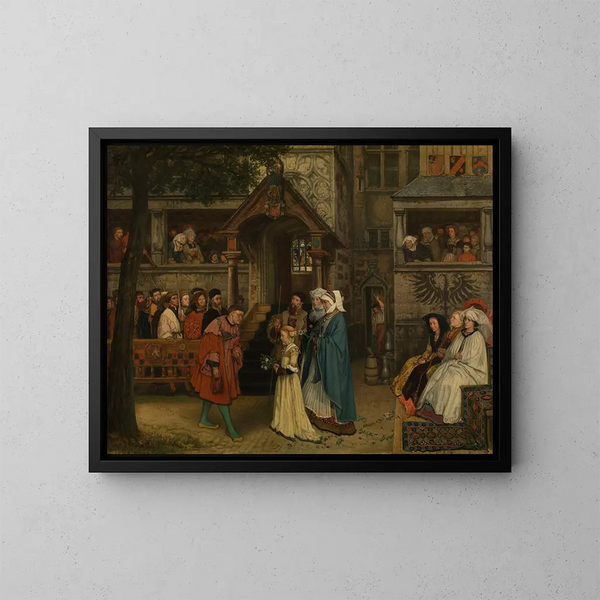 Die Gilde der Bogenschützen empfängt Margarete von Österreich - Jan August Hendrik Leys — gerahmtes Bild an der Wand