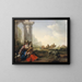 Landschaft italienischer Bauern unter Ruinen - Jan Baptist Weenix — gerahmtes Bild an der Wand