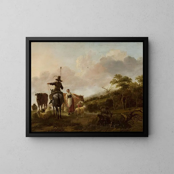 Landschaftslandschaft - Jan Baptist Wolfaerts — gerahmtes Bild an der Wand
