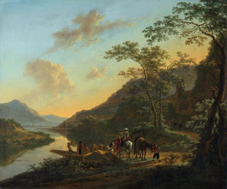 Jan Both - Italian Landscape with Ferry.webp