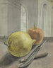 Stillleben mit Früchten, Messer und Bleistift - Jan Brandes — Ansicht des Kunstwerks