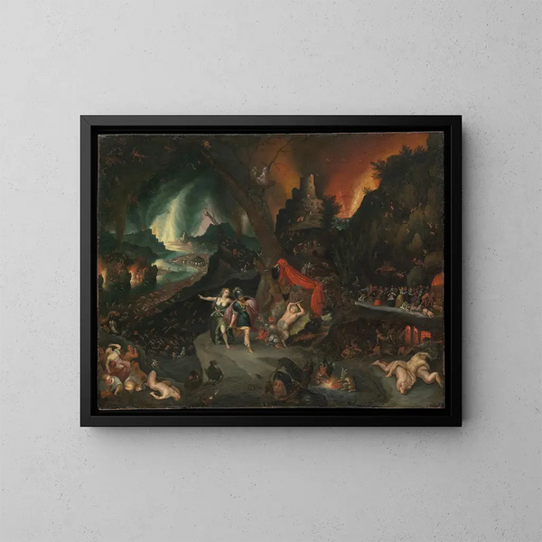 Énée und die Sibylle in der Unterwelt - Jan Brueghel der Jüngere — gerahmtes Bild an der Wand