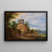 Landschaft mit belebten Ruinen von Figuren - Jan Brueghel der Jüngere — gerahmtes Bild an der Wand