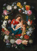 Die Jungfrau und das Kind mit dem kleinen Johannes dem Täufer, umgeben von einer Blumenkranz - Jan Brueghel der Jüngere — Ansicht des Kunstwerks
