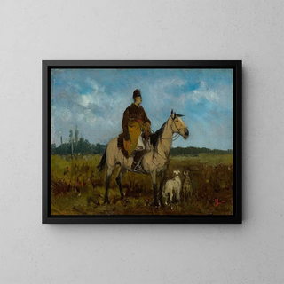 Jan Chemiski - Rider on horseback with greyhounds.webp