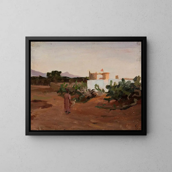 Abend in Beirut, aus der Reise nach Palästina - Jan Cybis — gerahmtes Bild an der Wand
