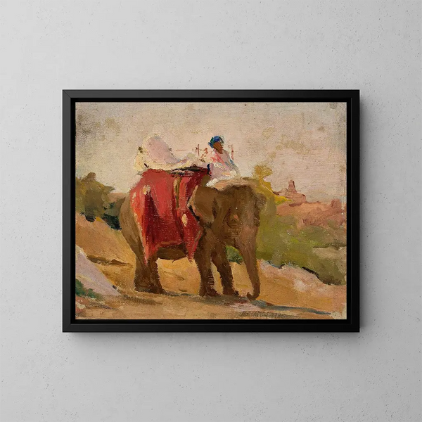 Chittorgarh, mein Elefant auf der Reise nach Indien - Jan Cybis — gerahmtes Bild an der Wand