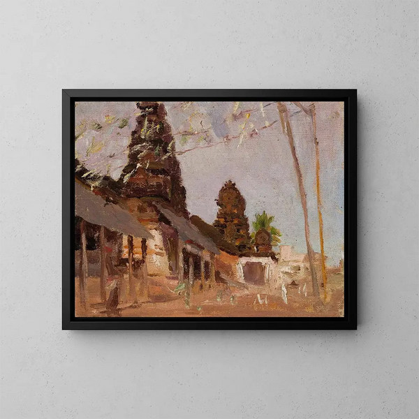 Stadtstudie einer urbanen Straße auf der Reise nach Indien - Jan Cybis — gerahmtes Bild an der Wand