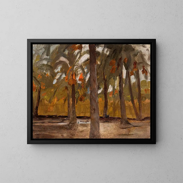 Ägyptischer Palmenwald auf der Reise nach Ägypten - Jan Cybis — gerahmtes Bild an der Wand