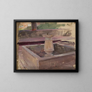 Fontaine im Palast der Khane in Bakhchisaray, von einer Reise nach Krim - Jan Cybis — gerahmtes Bild an der Wand