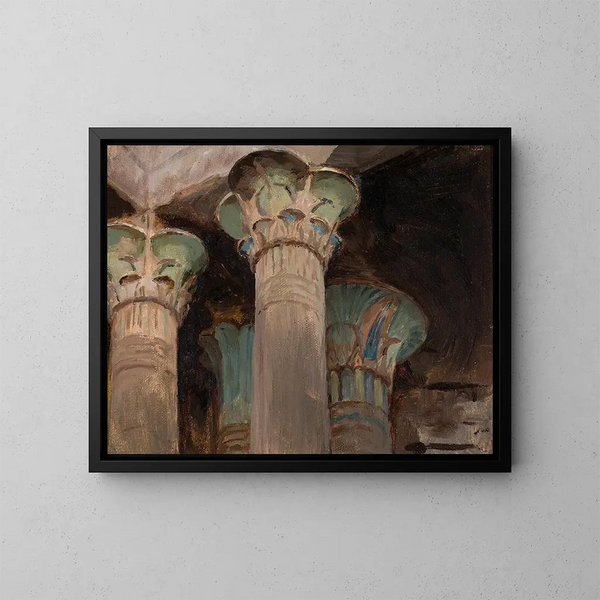Capitelles d'Isis dans le temple d'Isis lors du voyage en Égypte - Jan Cybis — gerahmtes Bild an der Wand