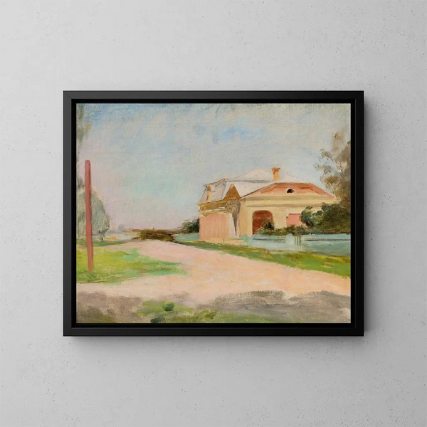 Fassade eines Herrenhauses in Talachkino - Jan Cybis — gerahmtes Bild an der Wand