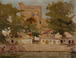 Jan Cigliski - Old Bukhara  mosque on the lake From the journey to Turkestan.webp