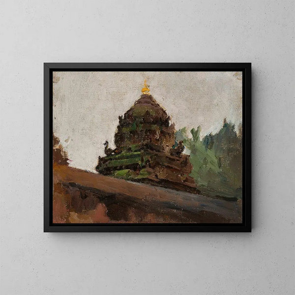 Alter Tempel in Madras - Jan Cybis — gerahmtes Bild an der Wand