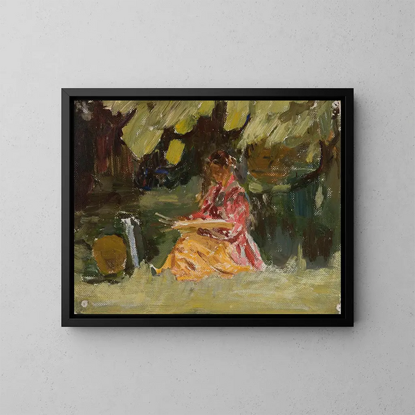 Maler bei der Arbeit - Jan Cybis — gerahmtes Bild an der Wand