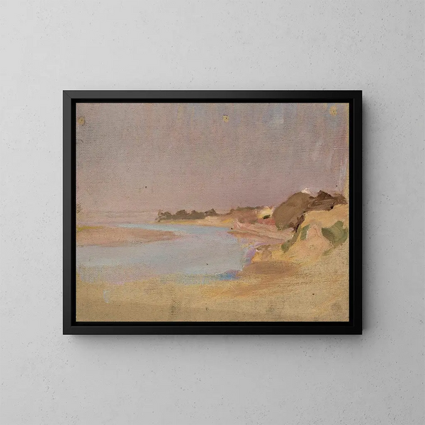 Flusslandschaft der Reise nach Indien - Jan Cybis — gerahmtes Bild an der Wand