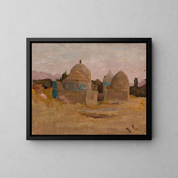 Mosquée Shahi Zinda de Samarcande, du voyage en Turkestan - Jan Cybis — gerahmtes Bild an der Wand