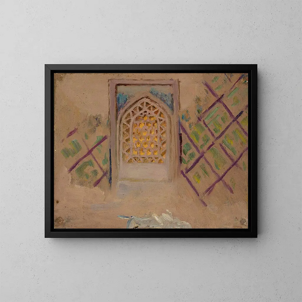 Fenster von Samarkand, auf der Reise nach Turkestan - Jan Cybis — gerahmtes Bild an der Wand