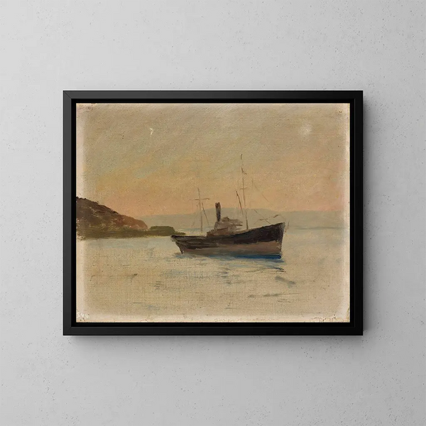 Schiff auf dem Schwarzen Meer auf der Reise nach Konstantinopel - Jan Cybis — gerahmtes Bild an der Wand
