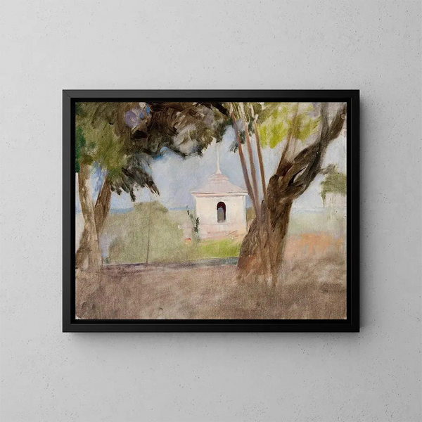 Heiligtum in Talachkino, Nordseite-Studie - Jan Cybis — gerahmtes Bild an der Wand
