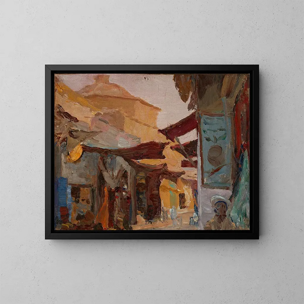 Bazaar de Smyrne - Jan Cybis — gerahmtes Bild an der Wand